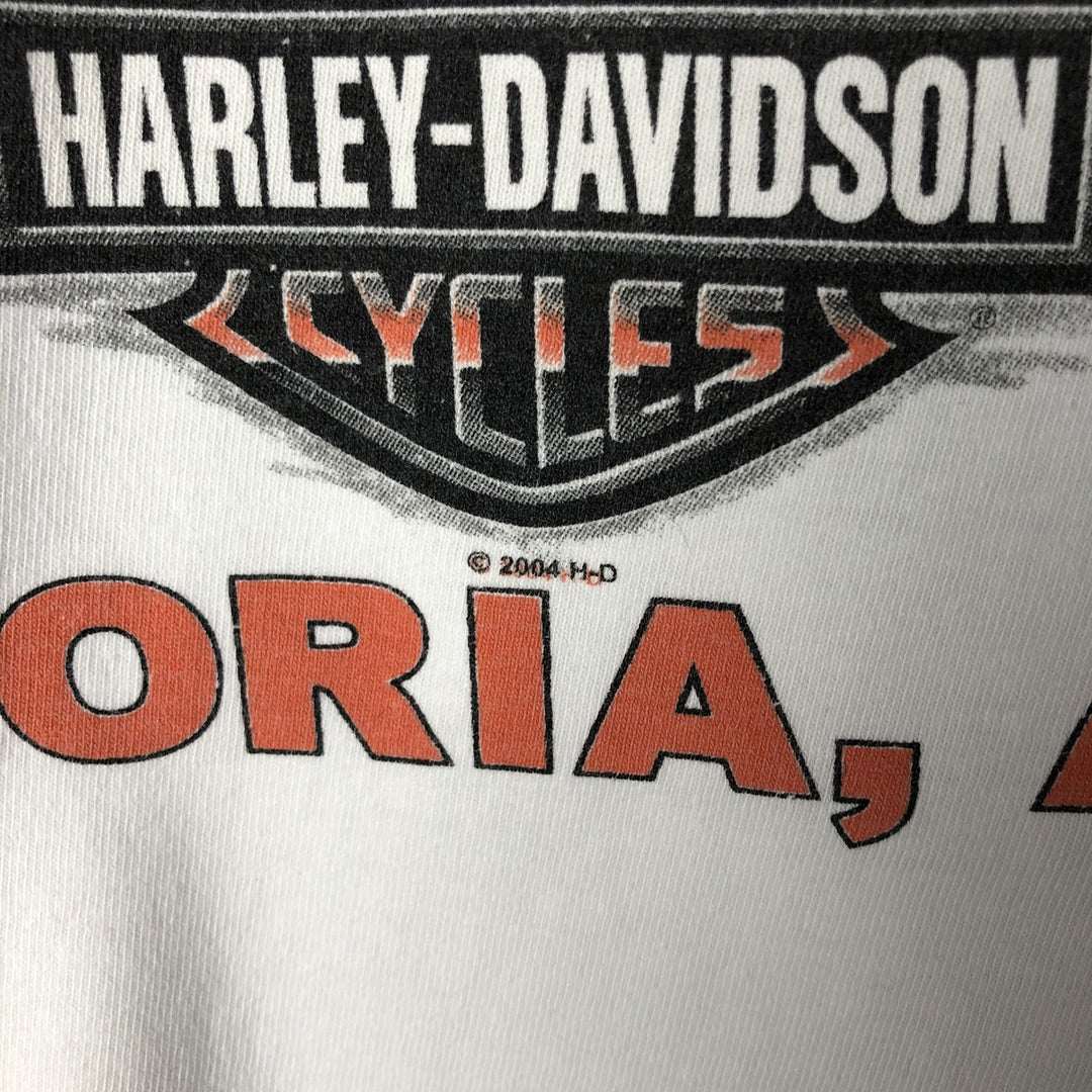 00'S Harley-Davidson Long Sleeve T-Shirt Made in USA Men's XL cotton white type Vintage Second Hand