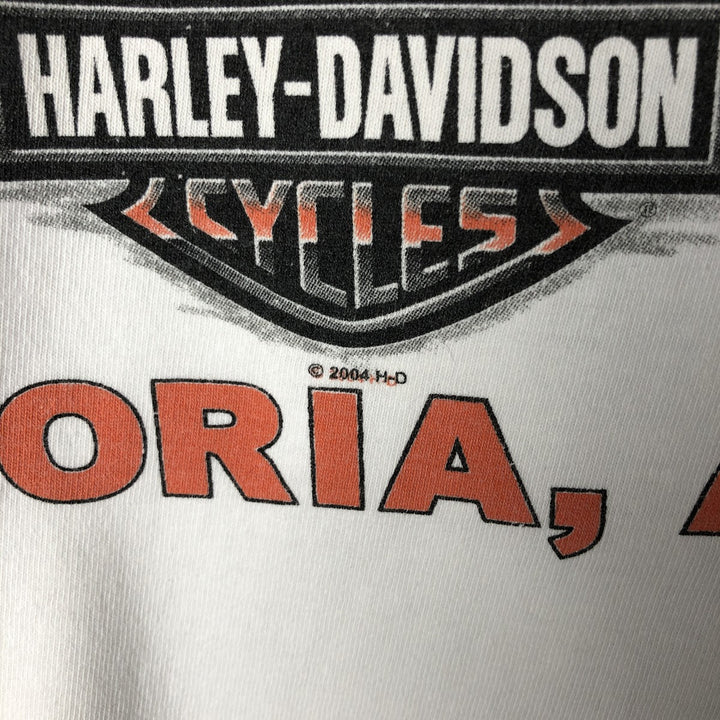 00'S Harley-Davidson Long Sleeve T-Shirt Made in USA Men's XL cotton white type Vintage Second Hand