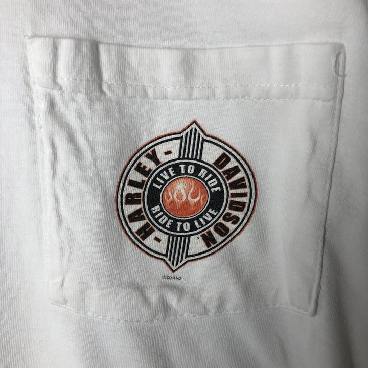 00'S Harley-Davidson Long Sleeve T-Shirt Made in USA Men's XL cotton white type Vintage Second Hand