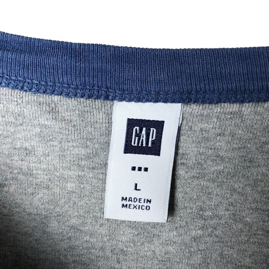 GAP Thermallon T-shirt, Honeycomb, Men's L size cotton blue type Vintage Second Hand