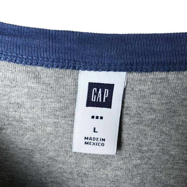 GAP Thermallon T-shirt, Honeycomb, Men's L size cotton blue type Vintage Second Hand