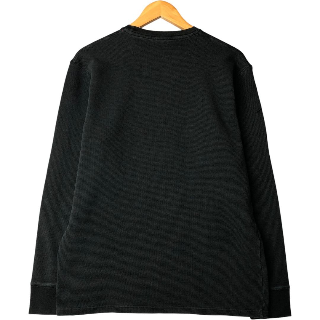 Ralph Lauren POLO RALPH LAUREN SLEEPWEAR Thermal Long T-shirt Waffle Men's XL cotton black type Vintage Second Hand
