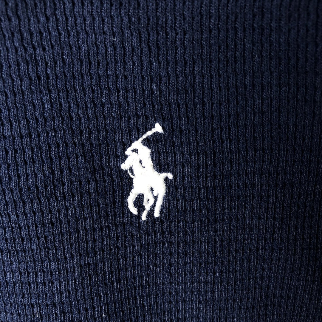 Ralph Lauren POLO RALPH LAUREN SLEEPWEAR Thermal Long T-Shirt, Honeycomb, Men's Size M cotton navy blue type Vintage Second Hand
