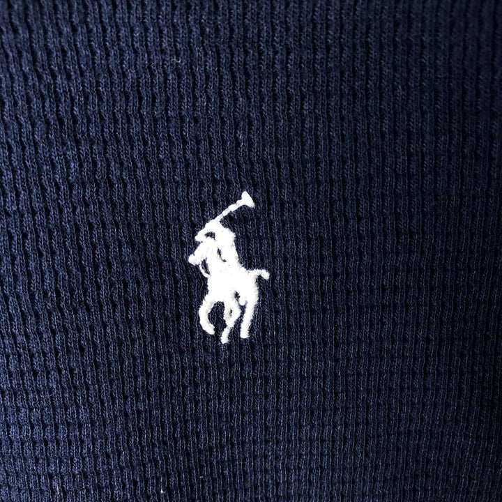 Ralph Lauren POLO RALPH LAUREN SLEEPWEAR Thermal Long T-Shirt, Honeycomb, Men's Size M cotton navy blue type Vintage Second Hand