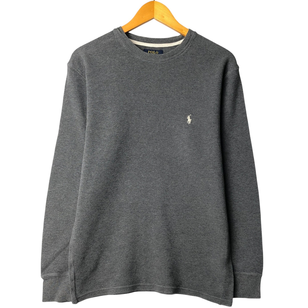 Ralph Lauren POLO RALPH LAUREN Thermal Ron T Waffle Men's L size cotton gray type Vintage Second Hand