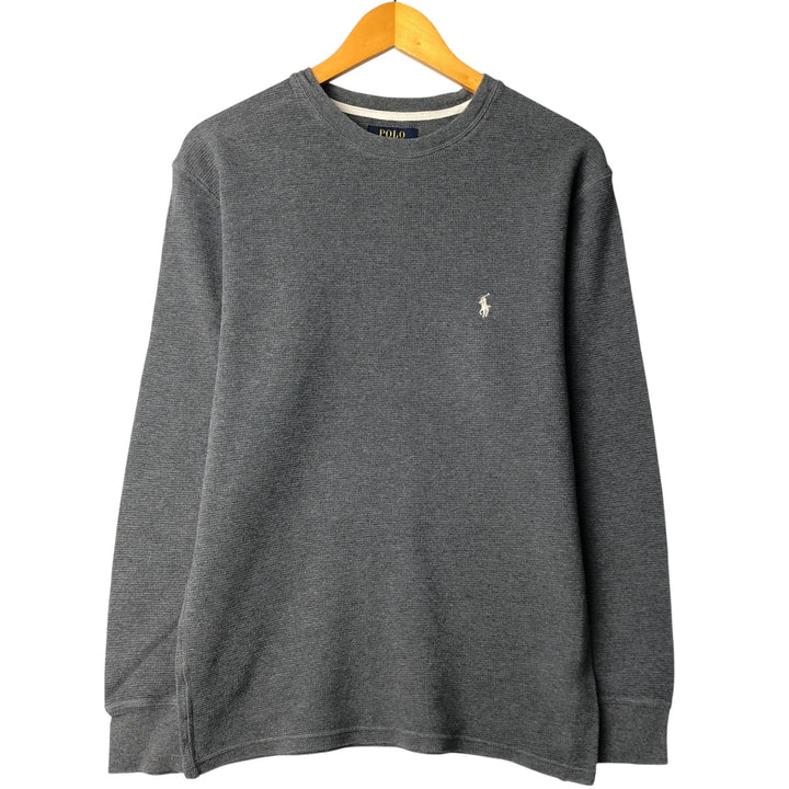 Ralph Lauren POLO RALPH LAUREN Thermal Ron T Waffle Men's L size cotton gray type Vintage Second Hand