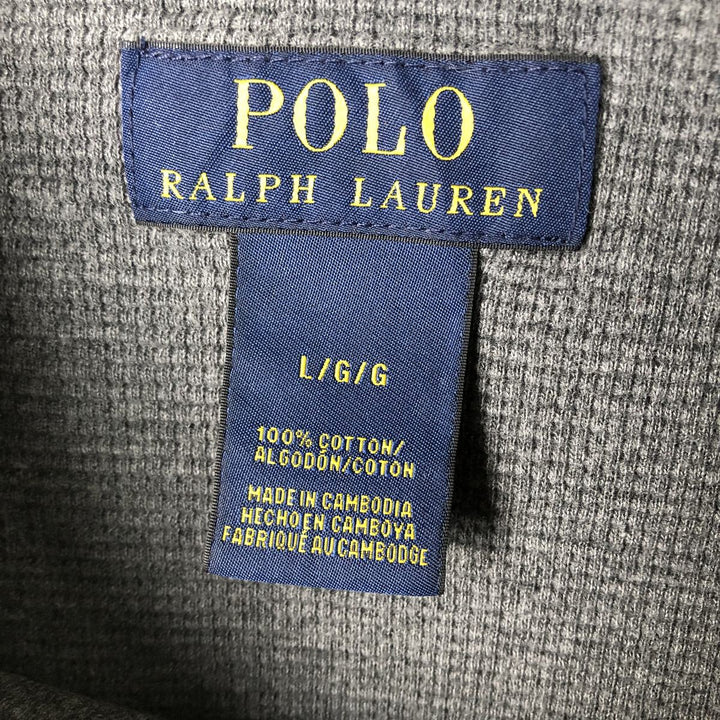 Ralph Lauren POLO RALPH LAUREN Thermal Ron T Waffle Men's L size cotton gray type Vintage Second Hand
