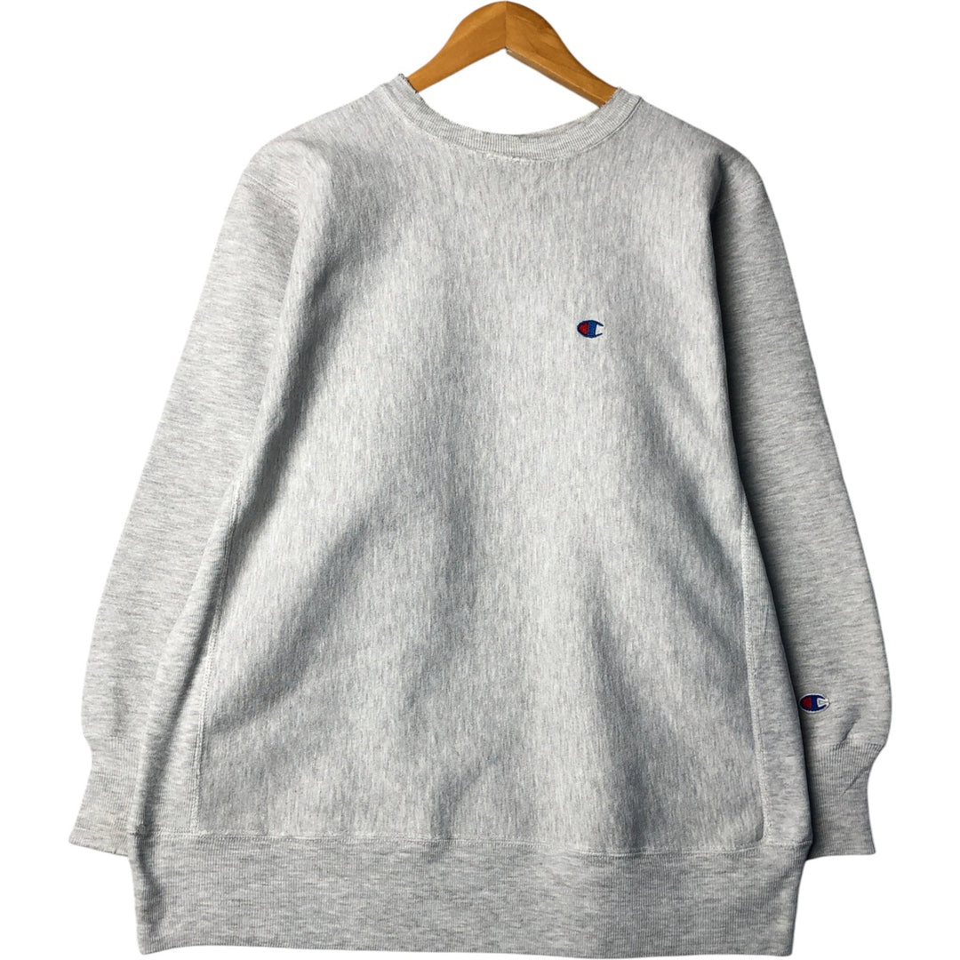 90'S Champion Reverse Weave Embroidered Tag One Point Logo Sweatshirt Trainer Made in USA Men's XL cotton gray type Vintage Second Hand