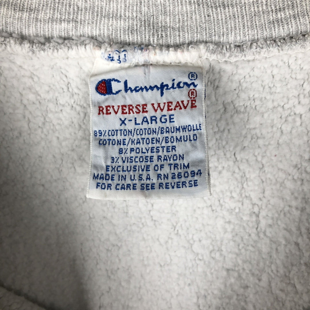 90'S Champion Reverse Weave Embroidered Tag One Point Logo Sweatshirt Trainer Made in USA Men's XL cotton gray type Vintage Second Hand