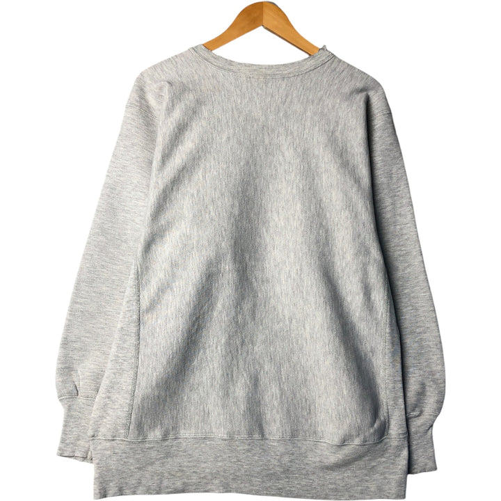 90'S Champion Reverse Weave College Sweatshirt with Embroidered Tag and Triple Print, Made in USA, Men's Size XL cotton gray type Vintage Second Hand