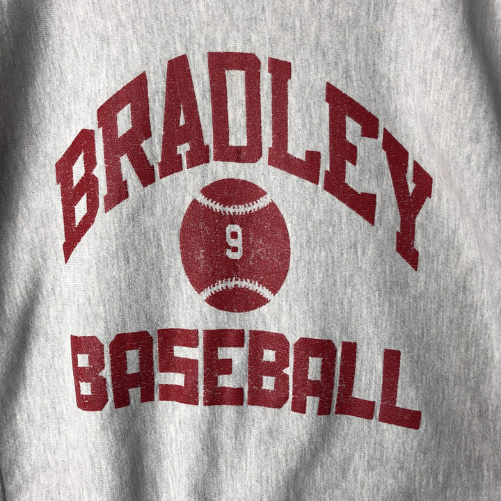 90'S Champion Reverse Weave College Sweatshirt with Embroidered Tag and Triple Print, Made in USA, Men's Size XL cotton gray type Vintage Second Hand