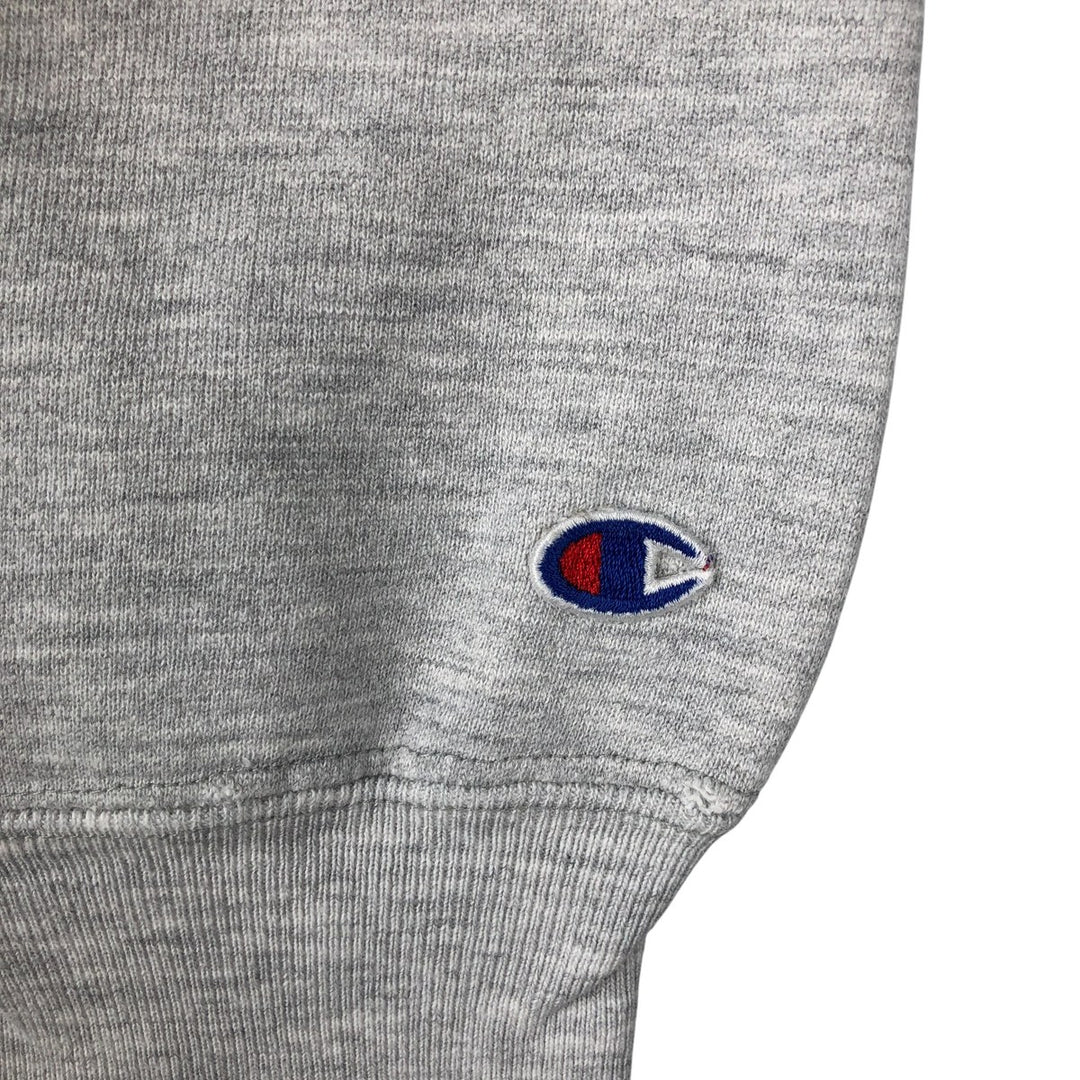 90'S Champion Reverse Weave College Sweatshirt with Embroidered Tag and Triple Print, Made in USA, Men's Size XL cotton gray type Vintage Second Hand