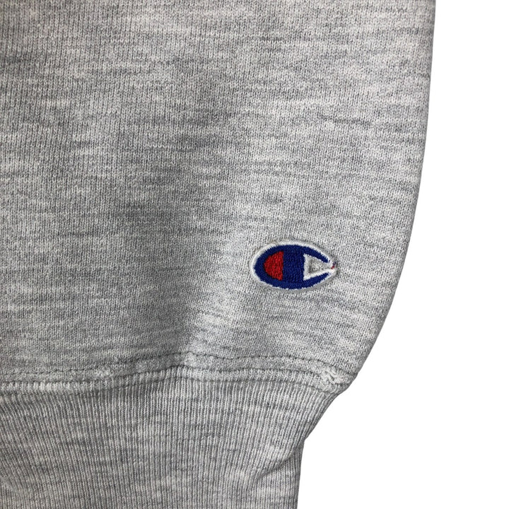 90'S Champion Reverse Weave College Sweatshirt with Embroidered Tag and Triple Print, Made in USA, Men's Size XL cotton gray type Vintage Second Hand