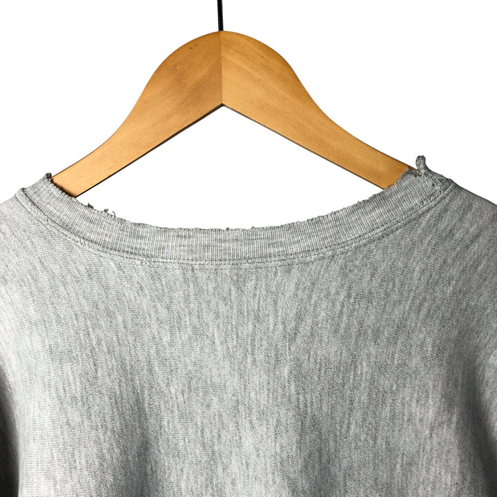 90'S Champion Reverse Weave College Sweatshirt with Embroidered Tag and Triple Print, Made in USA, Men's Size XL cotton gray type Vintage Second Hand