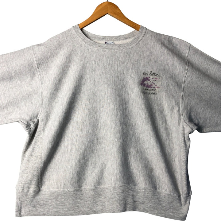 Vintage 90'S Champion Reverse Weave Print Sweatshirt, Men's XL unclear gray type Vintage Second Hand