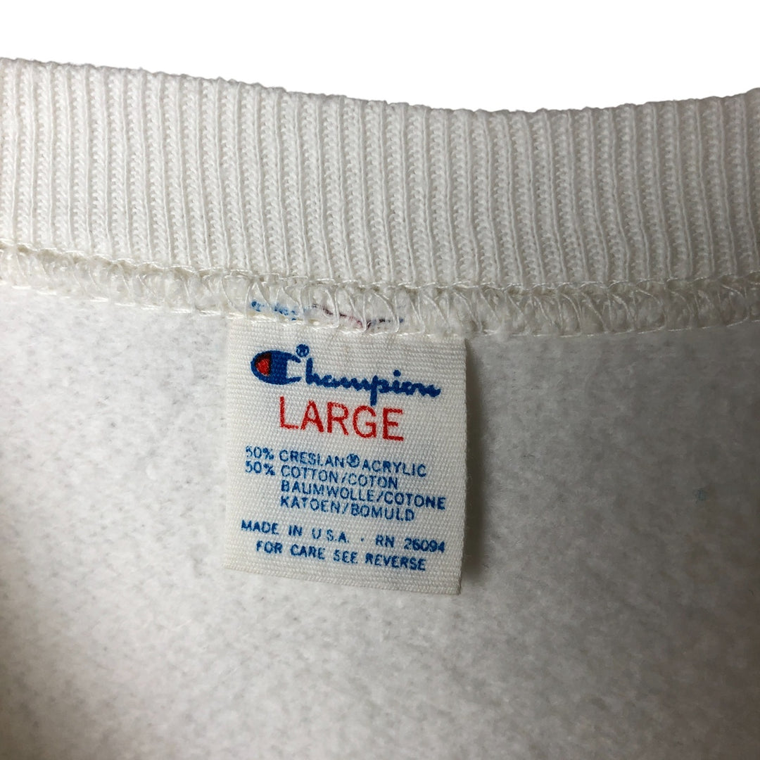 Vintage 1980'S Champion sweatshirt, Made in USA, Men's Size L cotton white type Vintage Second Hand