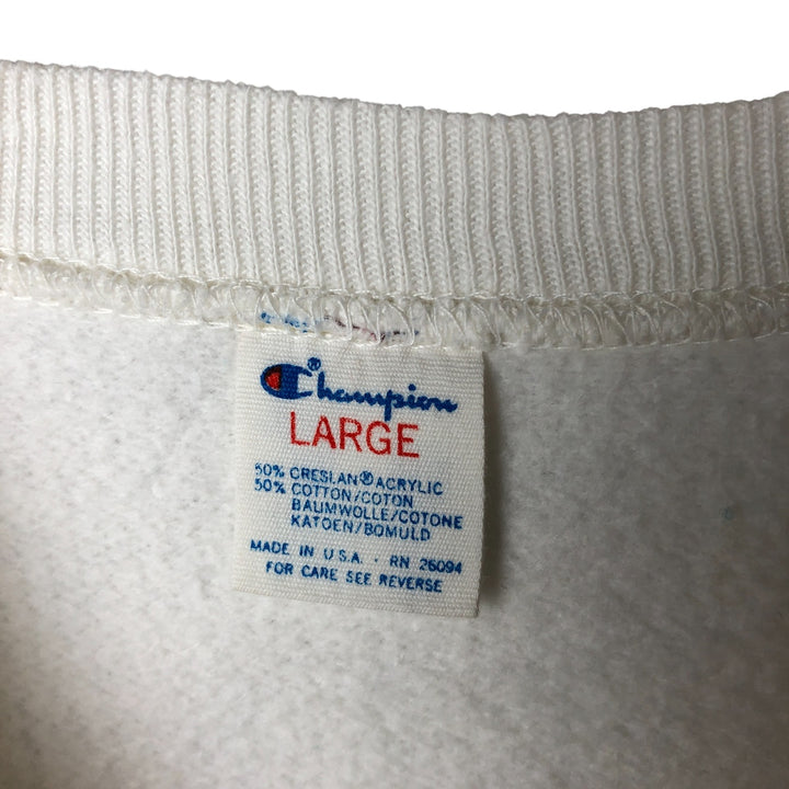 Vintage 1980'S Champion sweatshirt, Made in USA, Men's Size L cotton white type Vintage Second Hand