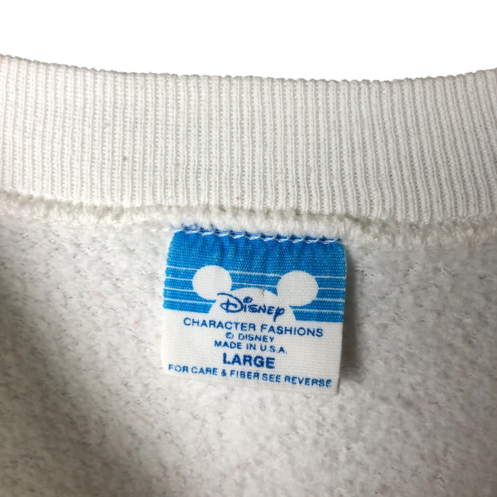 80'S Disney Mickey Mouse character sweatshirt, made in USA, men's size L, vintage cotton white type Vintage Second Hand
