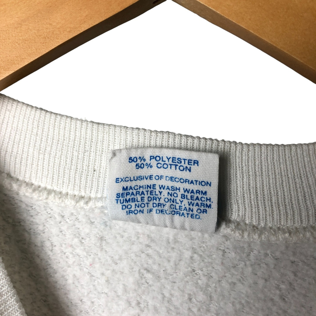 80'S Disney Mickey Mouse character sweatshirt, made in USA, men's size L, vintage cotton white type Vintage Second Hand