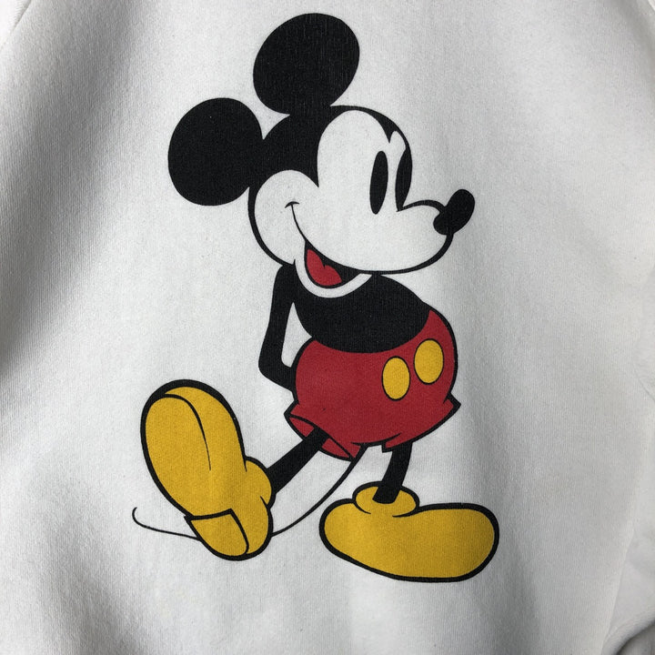 80'S Disney Mickey Mouse character sweatshirt, made in USA, men's size L, vintage cotton white type Vintage Second Hand