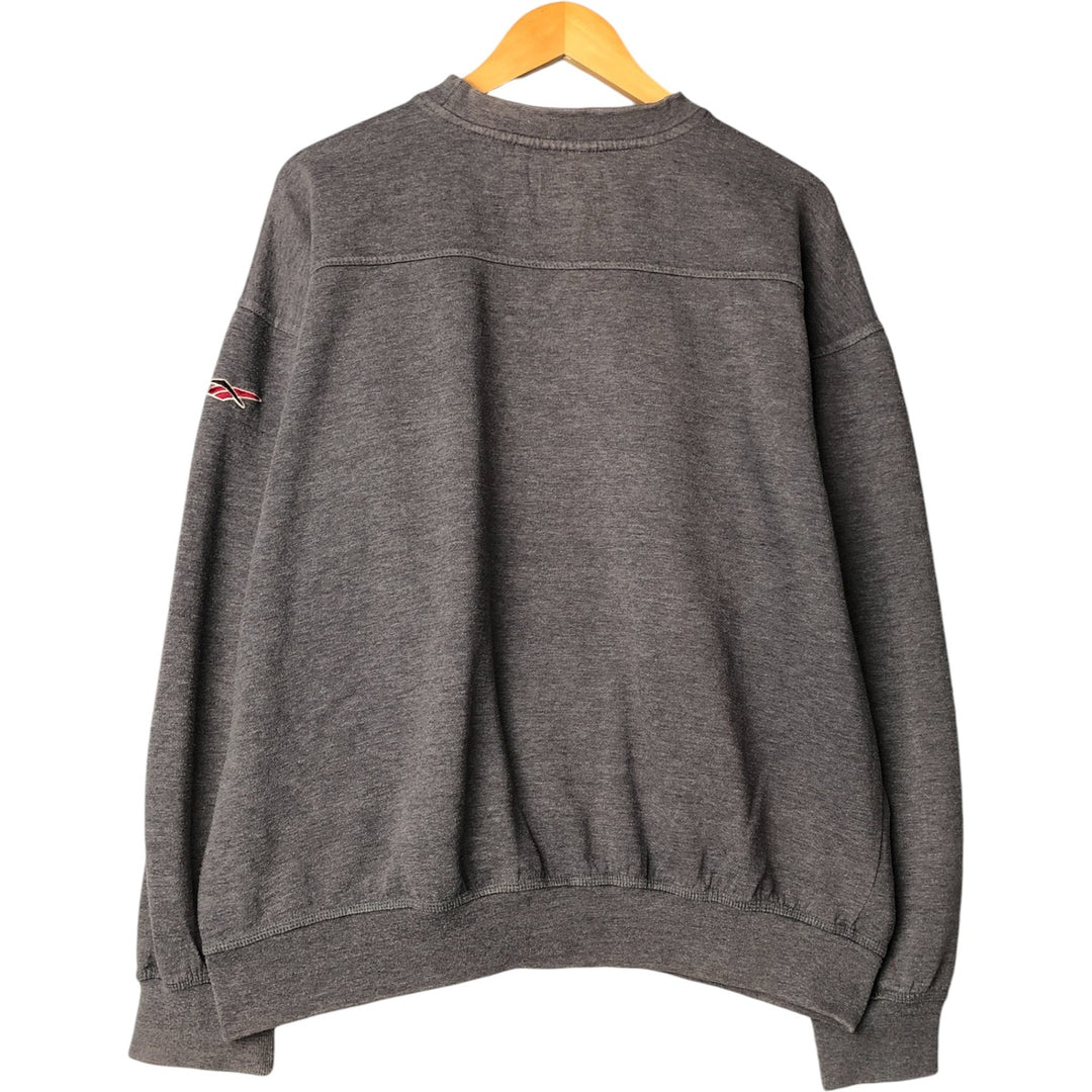 90'S Reebok Logo Sweatshirt, Men's XL Size Vintage cotton Charcoal Vintage Second Hand