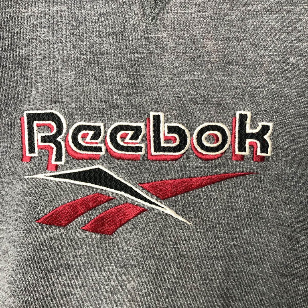 90'S Reebok Logo Sweatshirt, Men's XL Size Vintage cotton Charcoal Vintage Second Hand