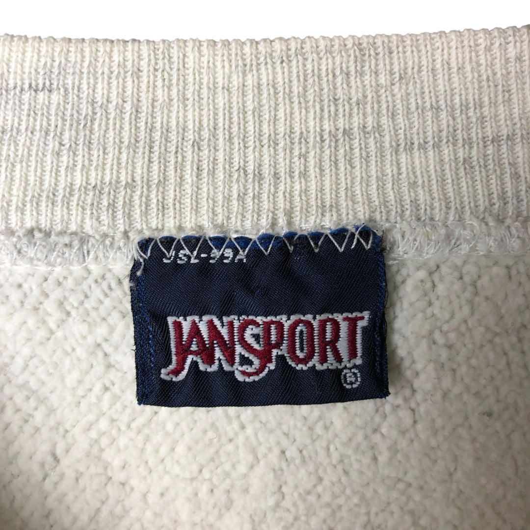 Vintage 90'S JANSPORT logo sweatshirt, size L, men's unclear pale white type Vintage Second Hand