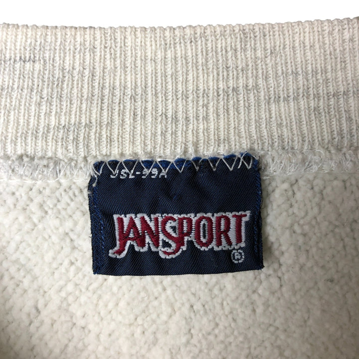 Vintage 90'S JANSPORT logo sweatshirt, size L, men's unclear pale white type Vintage Second Hand