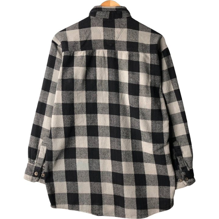 90'S - Vintage FIELDN' FOREST Buffalo Check Long Sleeve Flannel Check Shirt, Men's Size L cotton gray type Vintage Second Hand