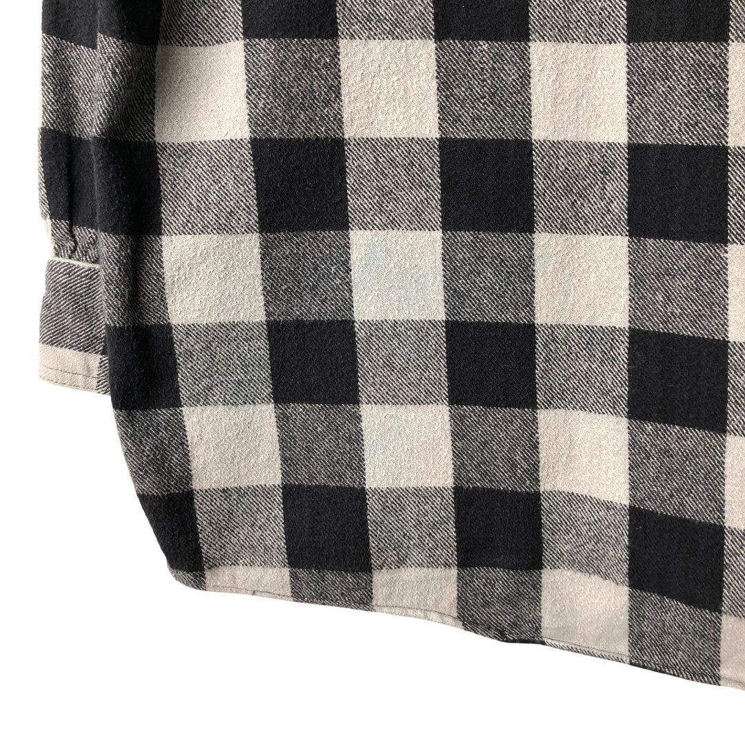 90'S - Vintage FIELDN' FOREST Buffalo Check Long Sleeve Flannel Check Shirt, Men's Size L cotton gray type Vintage Second Hand