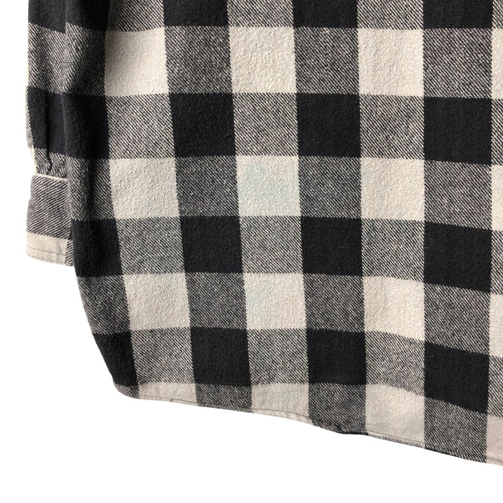 90'S - Vintage FIELDN' FOREST Buffalo Check Long Sleeve Flannel Check Shirt, Men's Size L cotton gray type Vintage Second Hand