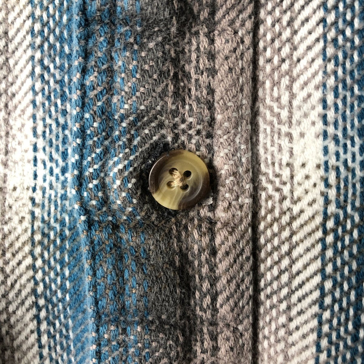 Vintage 90'S David Taylor ombré check long-sleeve flannel shirt, size L, men's cotton Blue type light blue Vintage Second Hand