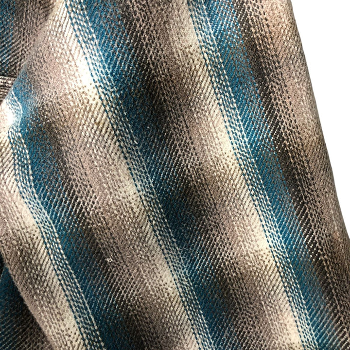 Vintage 90'S David Taylor ombré check long-sleeve flannel shirt, size L, men's cotton Blue type light blue Vintage Second Hand