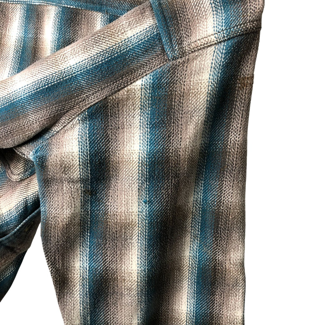 Vintage 90'S David Taylor ombré check long-sleeve flannel shirt, size L, men's cotton Blue type light blue Vintage Second Hand
