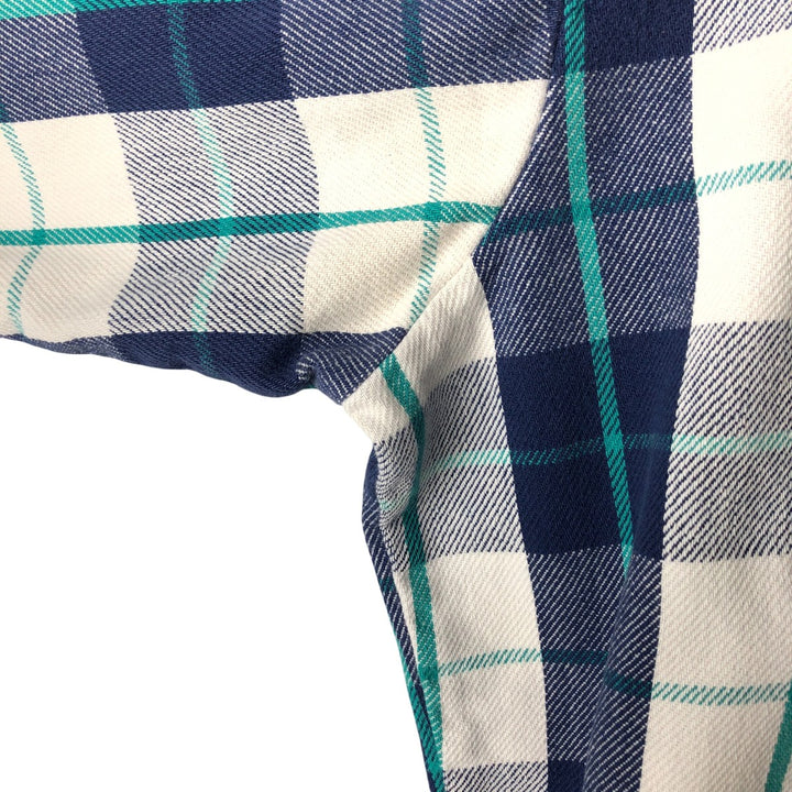 Vintage 70s-80'S Five Brother long-sleeved flannel plaid shirt, made in the USA, men's size XL unclear Navy blue Vintage Second Hand