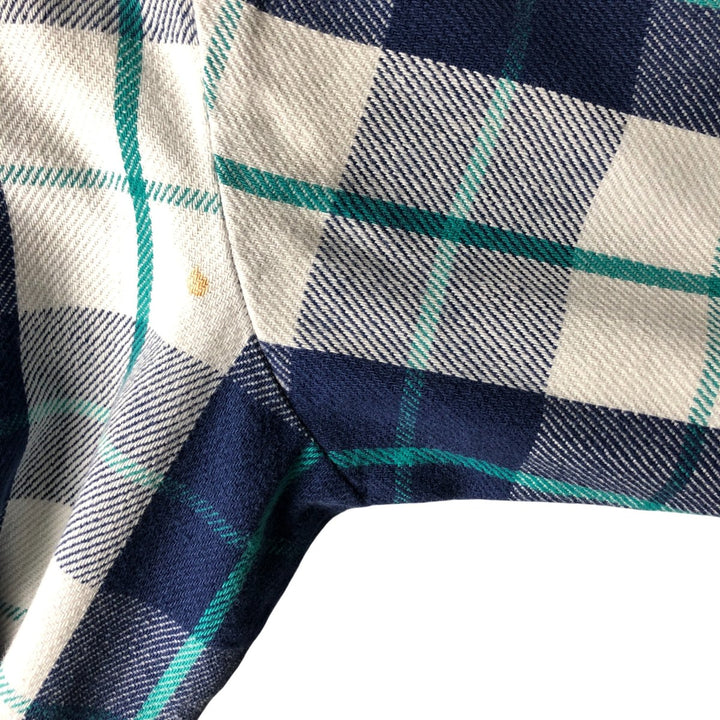 Vintage 70s-80'S Five Brother long-sleeved flannel plaid shirt, made in the USA, men's size XL unclear Navy blue Vintage Second Hand