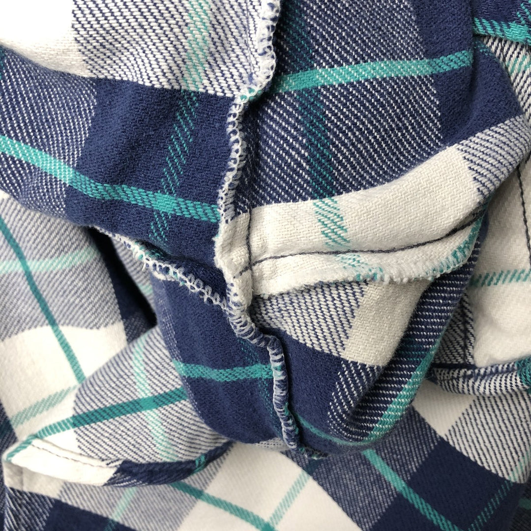 Vintage 70s-80'S Five Brother long-sleeved flannel plaid shirt, made in the USA, men's size XL unclear Navy blue Vintage Second Hand