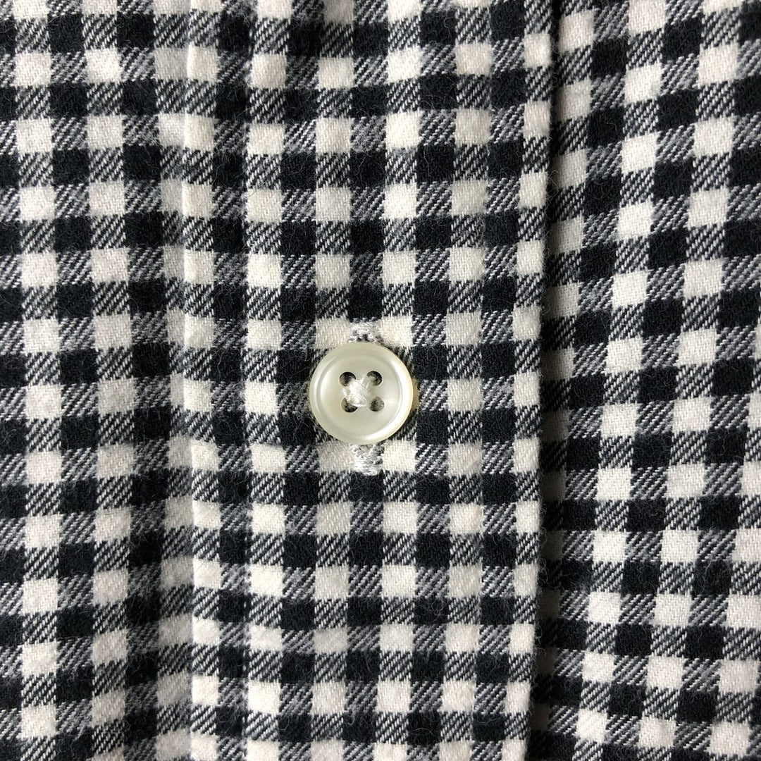 Ralph Lauren Classic Fit Gingham Check Long Sleeve Button-Down Light Flannel Check Shirt cotton white type Vintage Second Hand