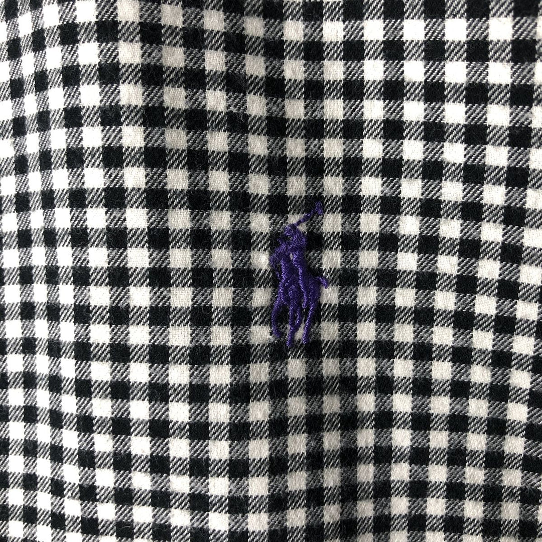 Ralph Lauren Classic Fit Gingham Check Long Sleeve Button-Down Light Flannel Check Shirt cotton white type Vintage Second Hand