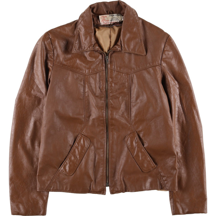 1970'S Jean Pierre swing-top leather blouson jacket, women's size L, vintage genuine leather red type reddish brown Vintage Second Hand