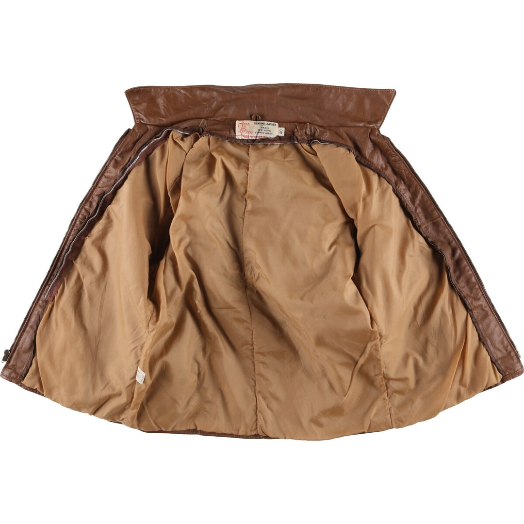 1970'S Jean Pierre swing-top leather blouson jacket, women's size L, vintage genuine leather red type reddish brown Vintage Second Hand