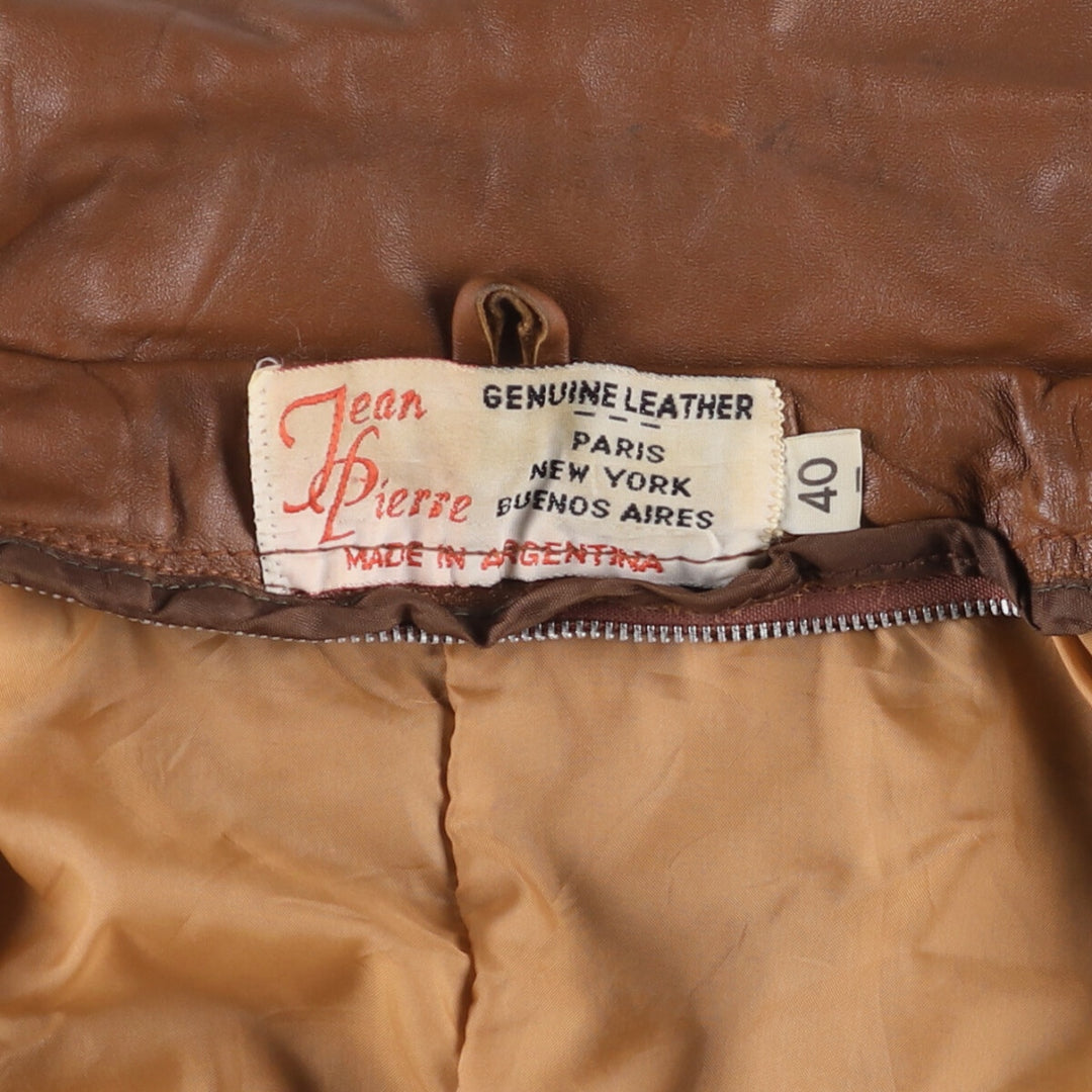 1970'S Jean Pierre swing-top leather blouson jacket, women's size L, vintage genuine leather red type reddish brown Vintage Second Hand