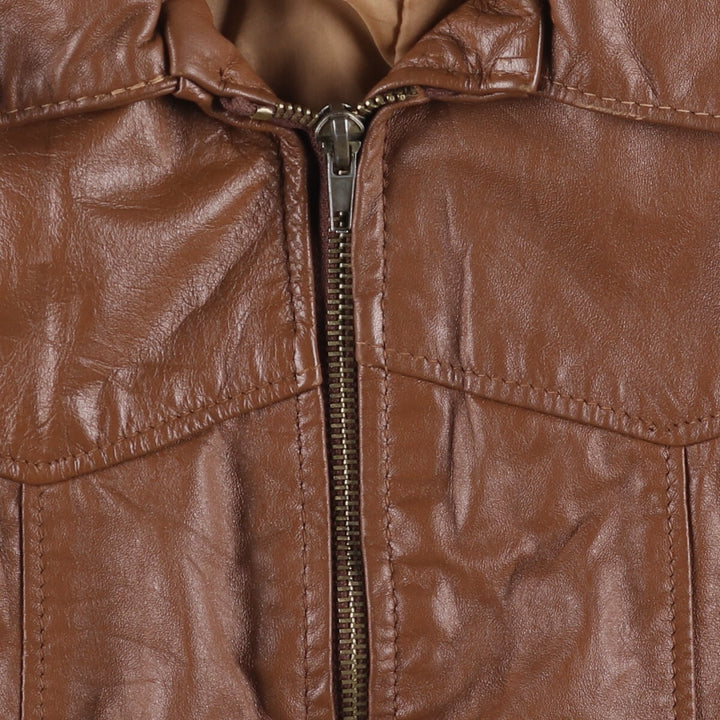 1970'S Jean Pierre swing-top leather blouson jacket, women's size L, vintage genuine leather red type reddish brown Vintage Second Hand