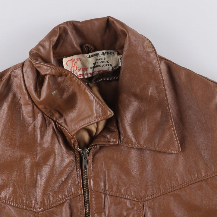 1970'S Jean Pierre swing-top leather blouson jacket, women's size L, vintage genuine leather red type reddish brown Vintage Second Hand