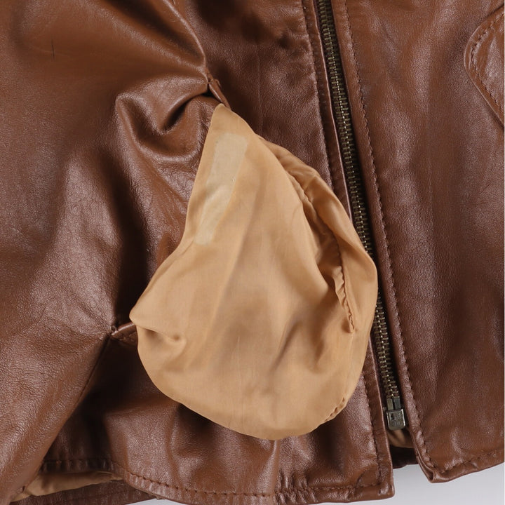 1970'S Jean Pierre swing-top leather blouson jacket, women's size L, vintage genuine leather red type reddish brown Vintage Second Hand