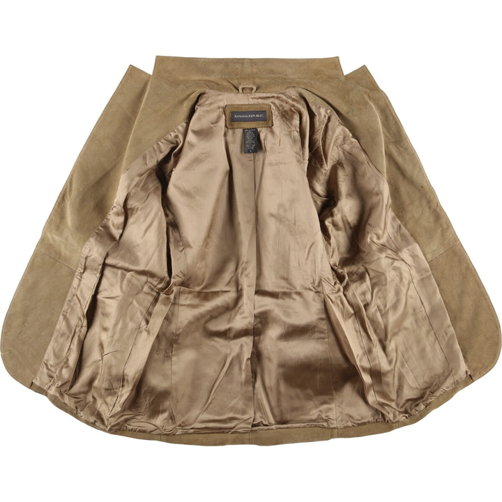 2000'S Banana Republic suede leather jacket, women's size M Genuine suede leather Beige type Vintage Second Hand