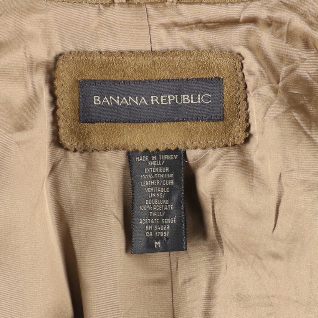 2000'S Banana Republic suede leather jacket, women's size M Genuine suede leather Beige type Vintage Second Hand