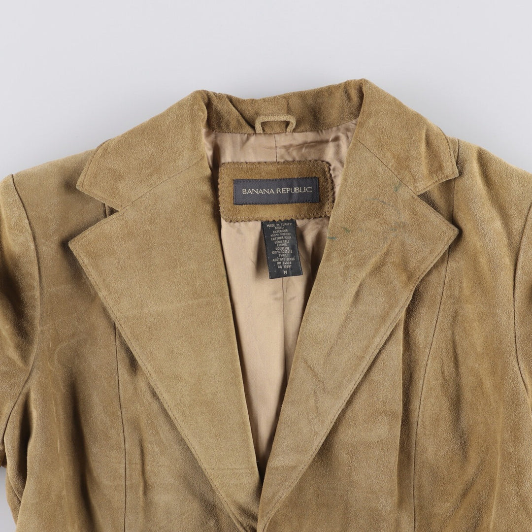 2000'S Banana Republic suede leather jacket, women's size M Genuine suede leather Beige type Vintage Second Hand