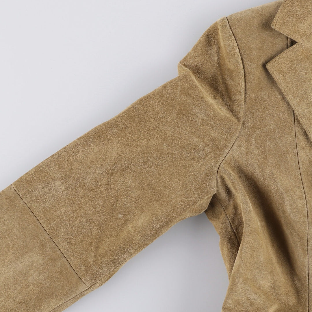 2000'S Banana Republic suede leather jacket, women's size M Genuine suede leather Beige type Vintage Second Hand