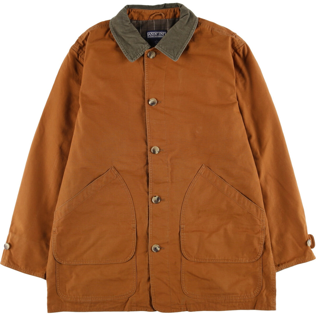 Vintage 80s-90'S Land's End hunting jacket, men's size L cotton brown type Vintage Second Hand